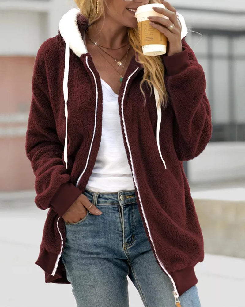 Women's Fleece Hoodie with Zipper - Warm and Comfortable