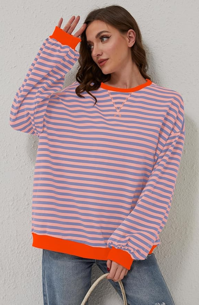 Oversized Striped Women's Sweater – Comfortable, Timeless & Stylish