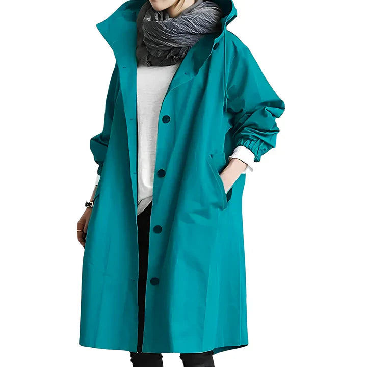 Waterproof Breathable Raincoat with Hood for Women – Outdoor & Stylish