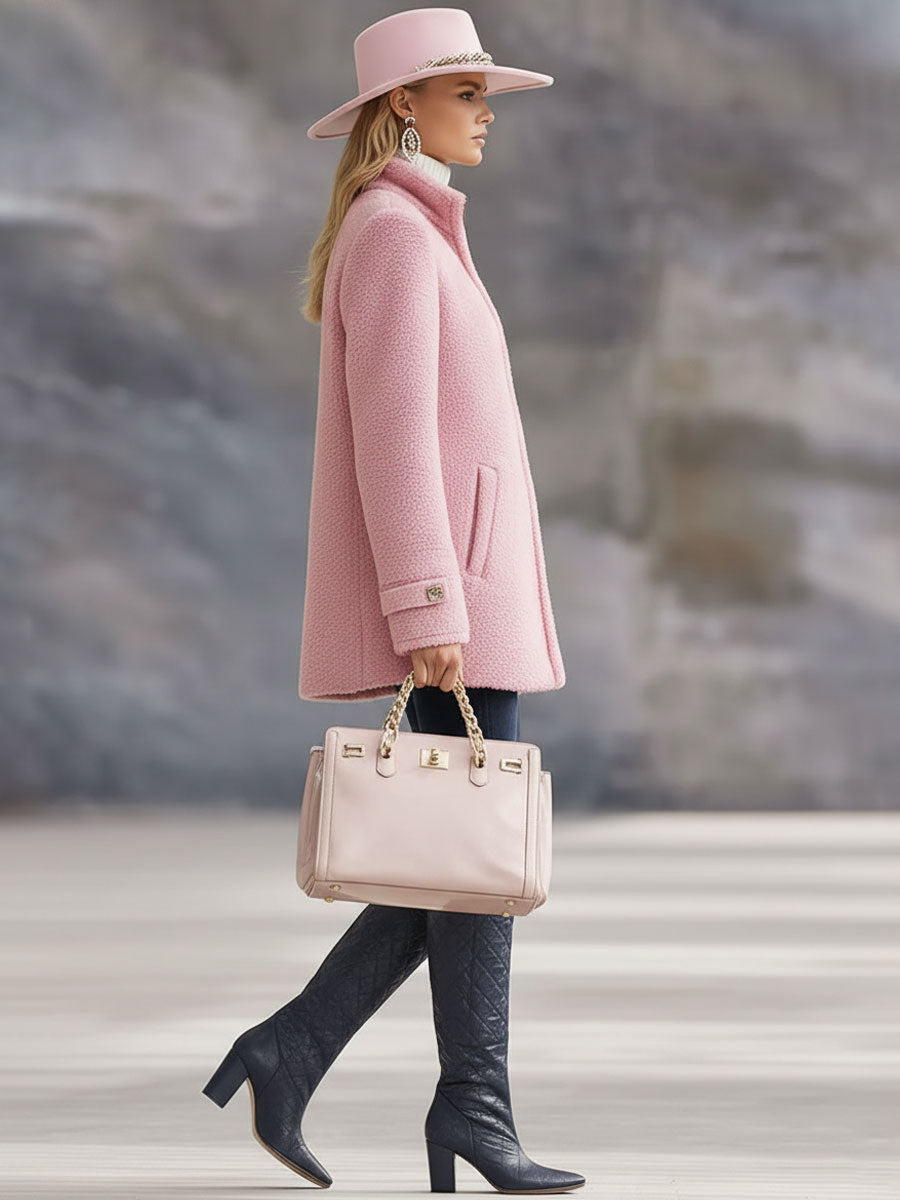 Damen Vintage Rosa Fleeceweste mit Reißverschluss