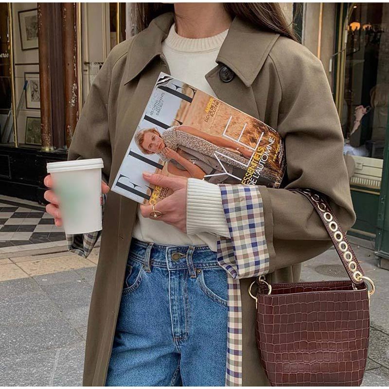 Lange Elegante Trenchcoat Dames – Khaki Groen