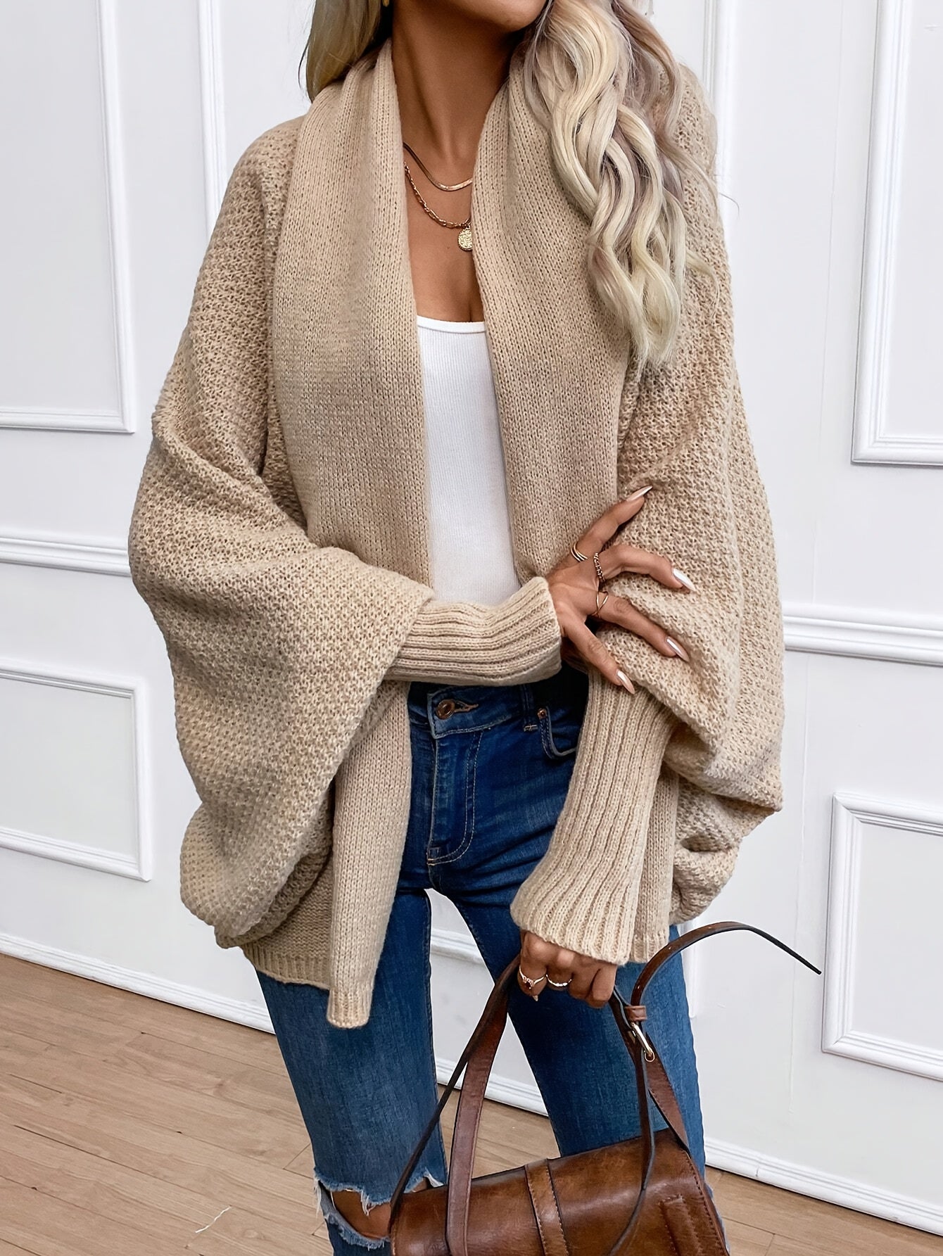 Elegant Cashmere Knitted Women's Cardigan with Long Sleeves | Perfect for Winter
