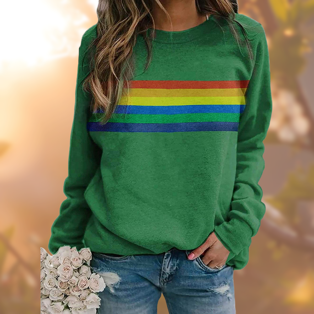 Myna – Soft Cotton Sweater with Rainbow Stripes