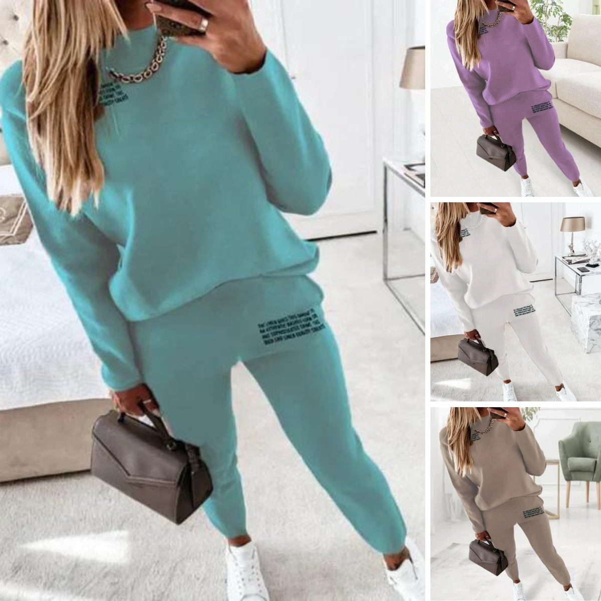 Comfortable Women's Tracksuit – Two-piece With Elastic Waist & Pockets