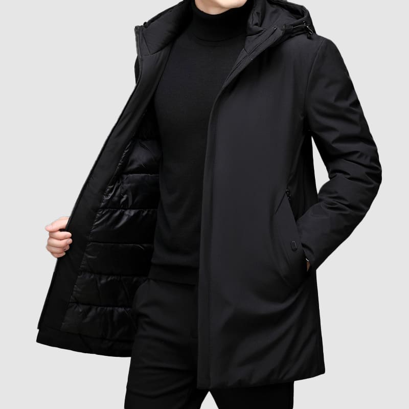 Heren Longline Parka met Meerdere Zakken - Warm en Modern