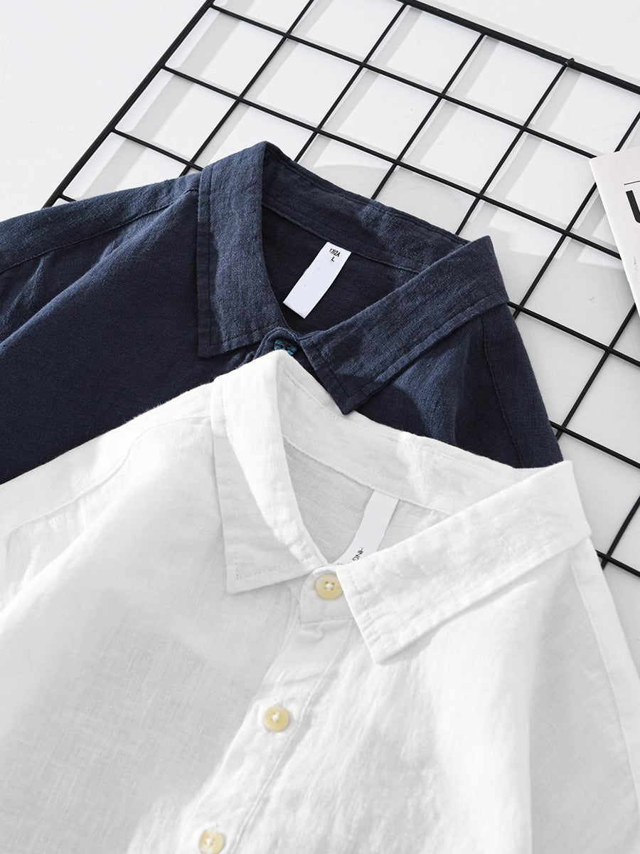 Kiyoto Cotton-Linen Pullover Shirt