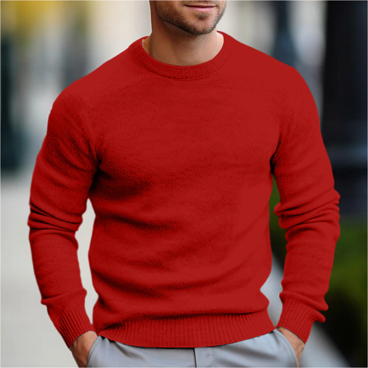 Men's Casual Sweater with Round Neck – Comfortable and Stylish