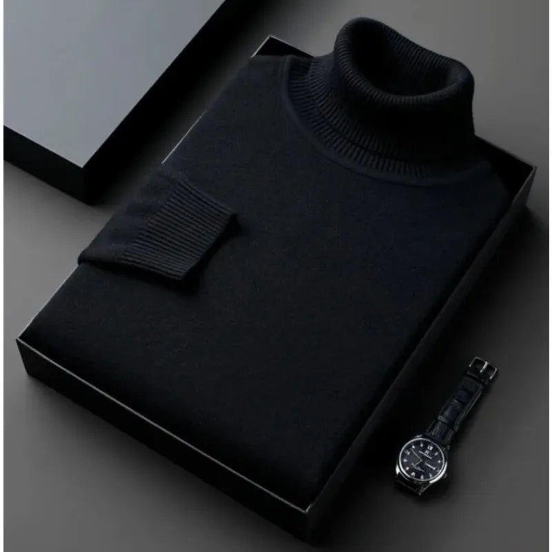 Men's Turtleneck – Slim Fit Knitted Sweater with Long Sleeves