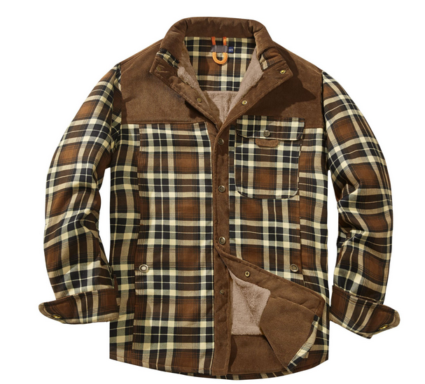 Heren Lumberjack Jas – Warm, Weerbestendig, Outdoorstijl in Rood, Groen of Blauw