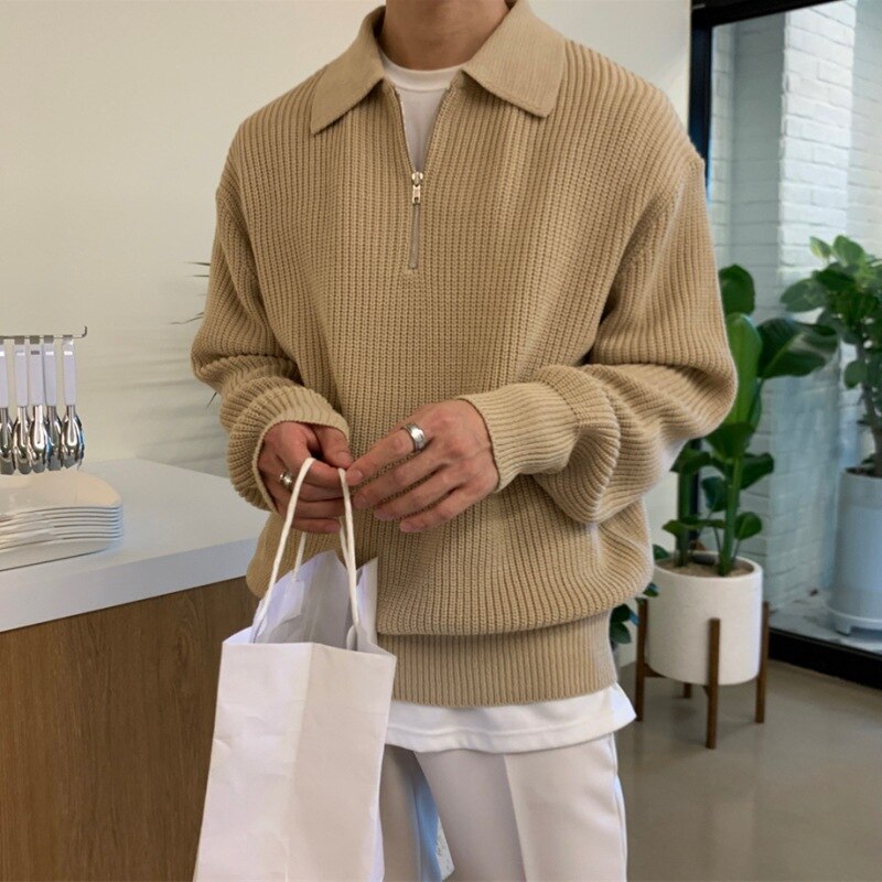 Men's Sweater with Soft Texture and Long Sleeves