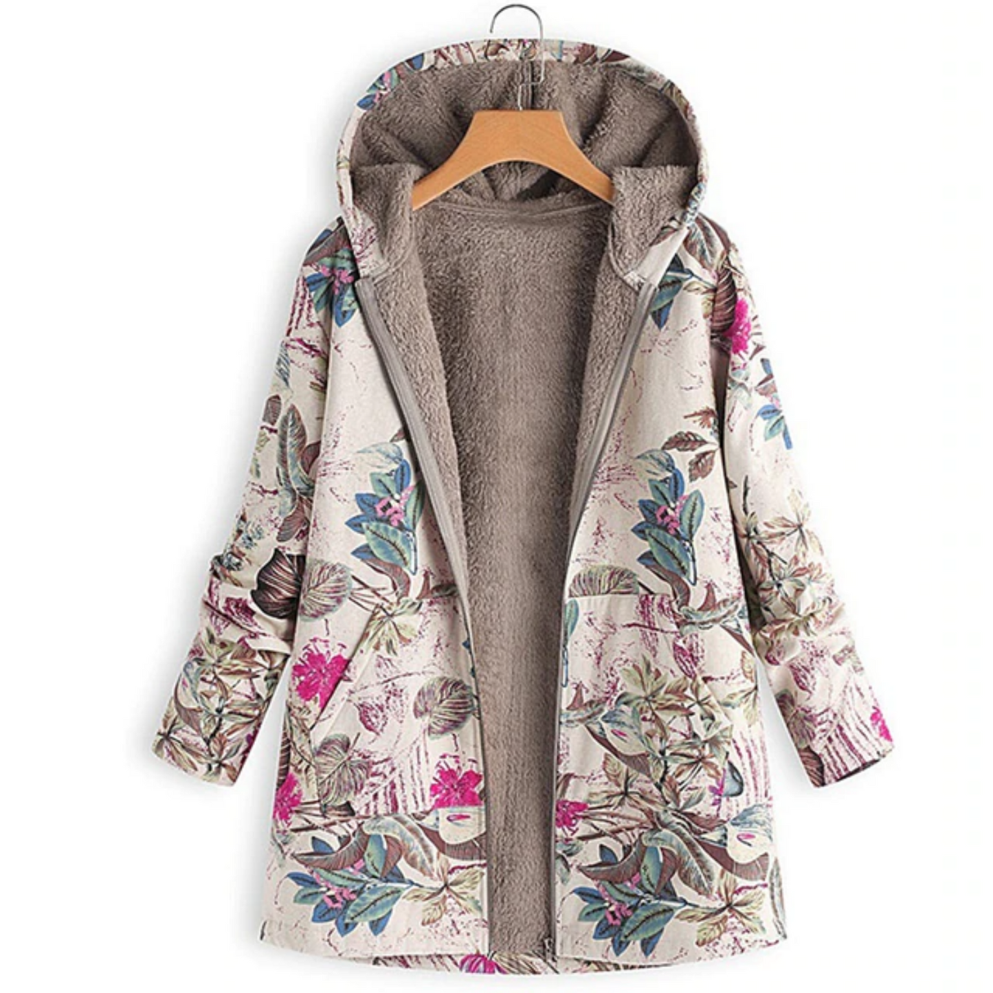 Warm Women's Jacket with Floral Print – Casual & Comfortable for Autumn/Winter