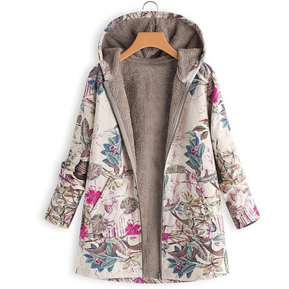 Warm Women's Jacket with Floral Print – Casual & Comfortable for Autumn/Winter