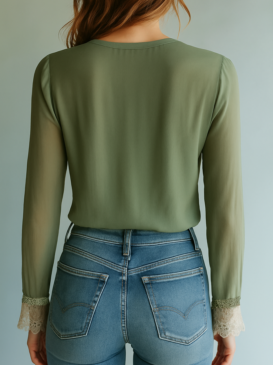 Boho Blouse met Kant en Bloemenprint – Lichtgewicht & Elegant