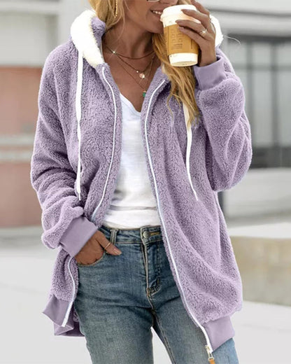 Women's Fleece Hoodie with Zipper - Warm and Comfortable
