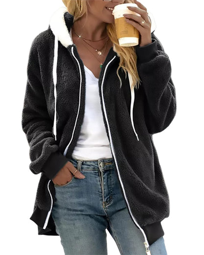 Women's Fleece Hoodie with Zipper - Warm and Comfortable