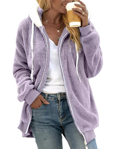 Women's Fleece Hoodie with Zipper - Warm and Comfortable