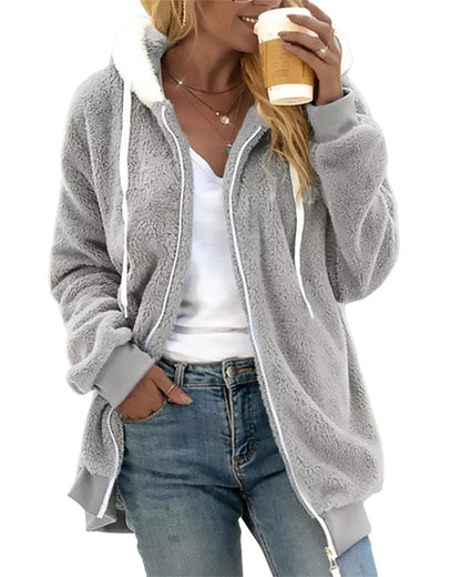 Women's Fleece Hoodie with Zipper - Warm and Comfortable