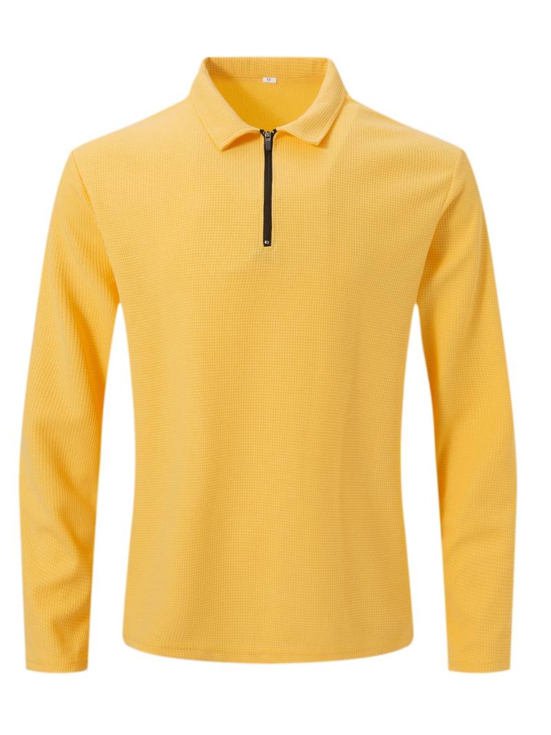 Men's Waffle Shirt with Long Sleeves and V-neck – Casual and Comfortable