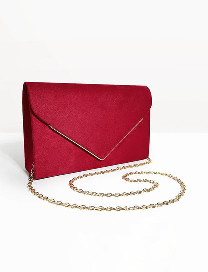 Fluwelen Envelope Clutch – Suède Look voor Avondelijke Elegantie