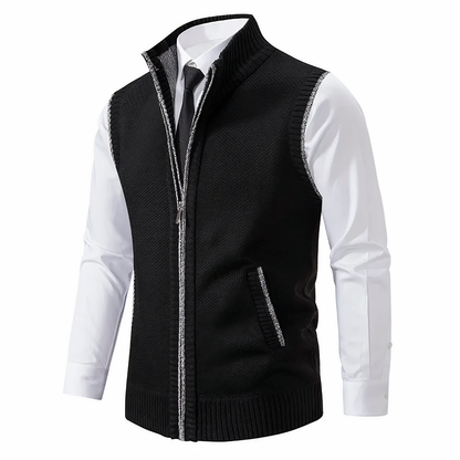 Heren Gebreide Zip-Up Gilet met Zakken