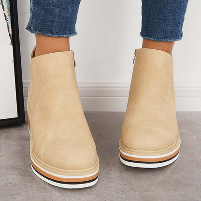 Dames Enkelboots met Rits en Plateau