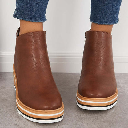 Dames Enkelboots met Rits en Plateau