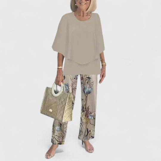 Dames 2-Delige Set | Comfort Top & Print Broek Relaxed Fit