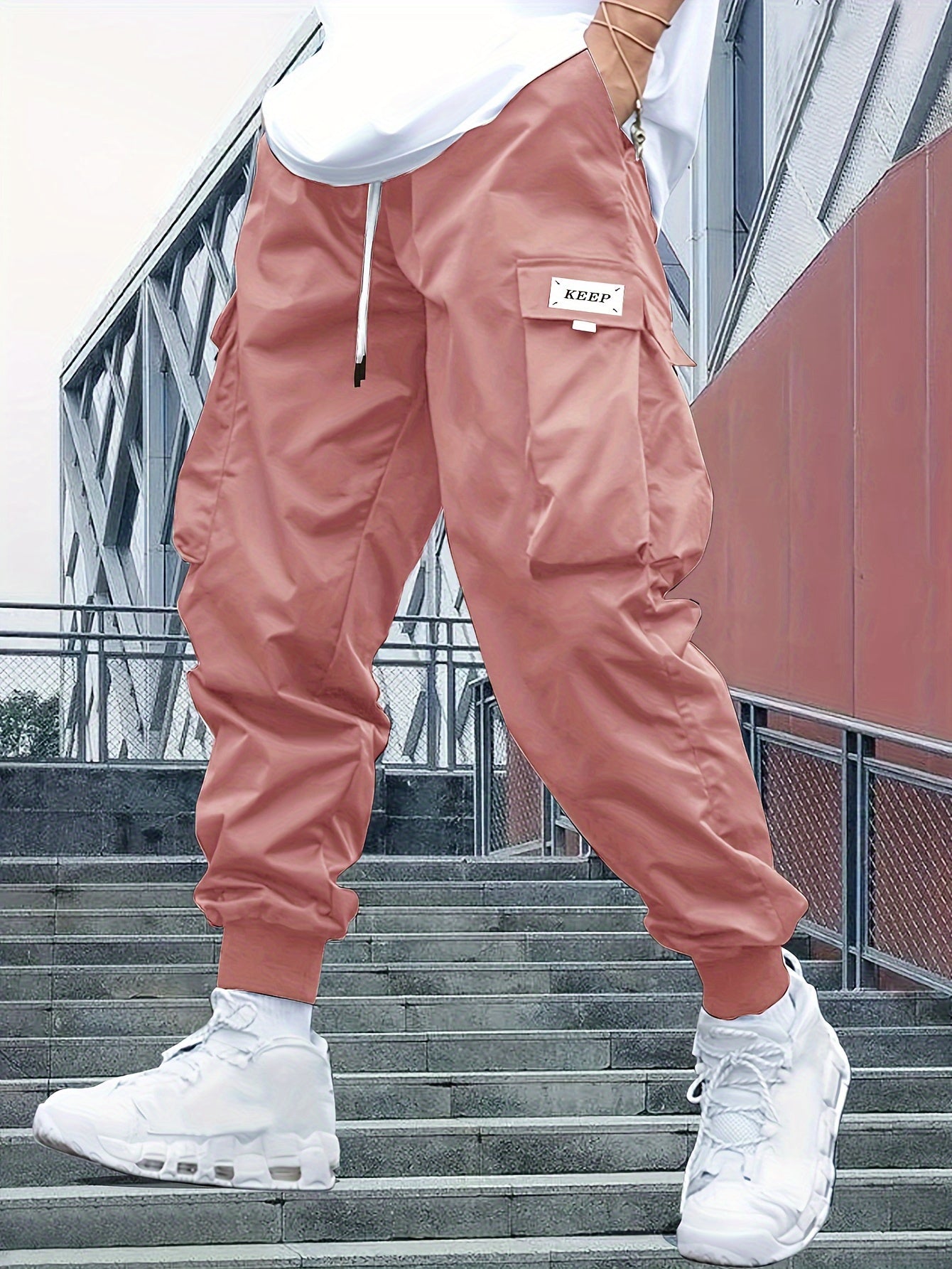 Heren Cargo Joggingbroek – Streetwear Joggers met Zakken en Cuffed Pijpen