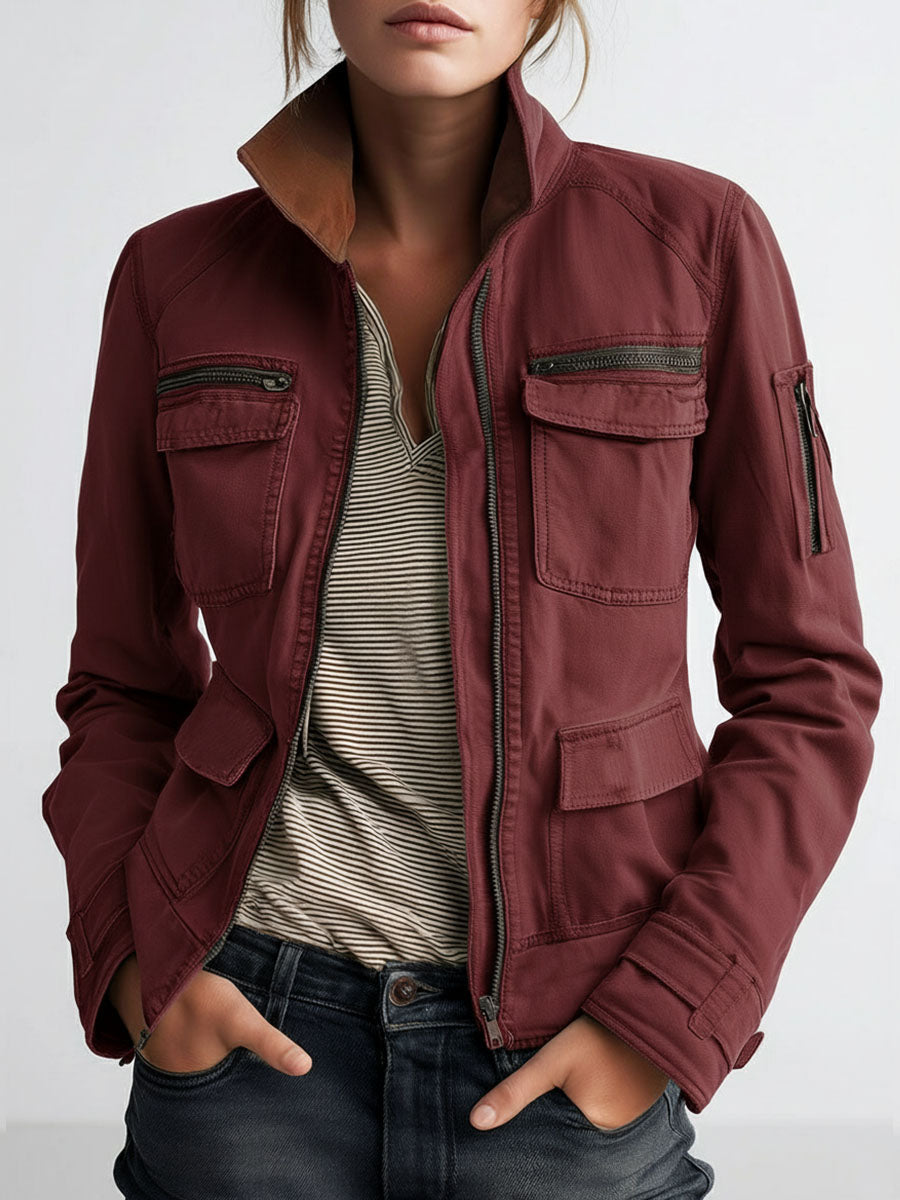 Ladies' Work Jacket with Utility Pockets – Olive Green