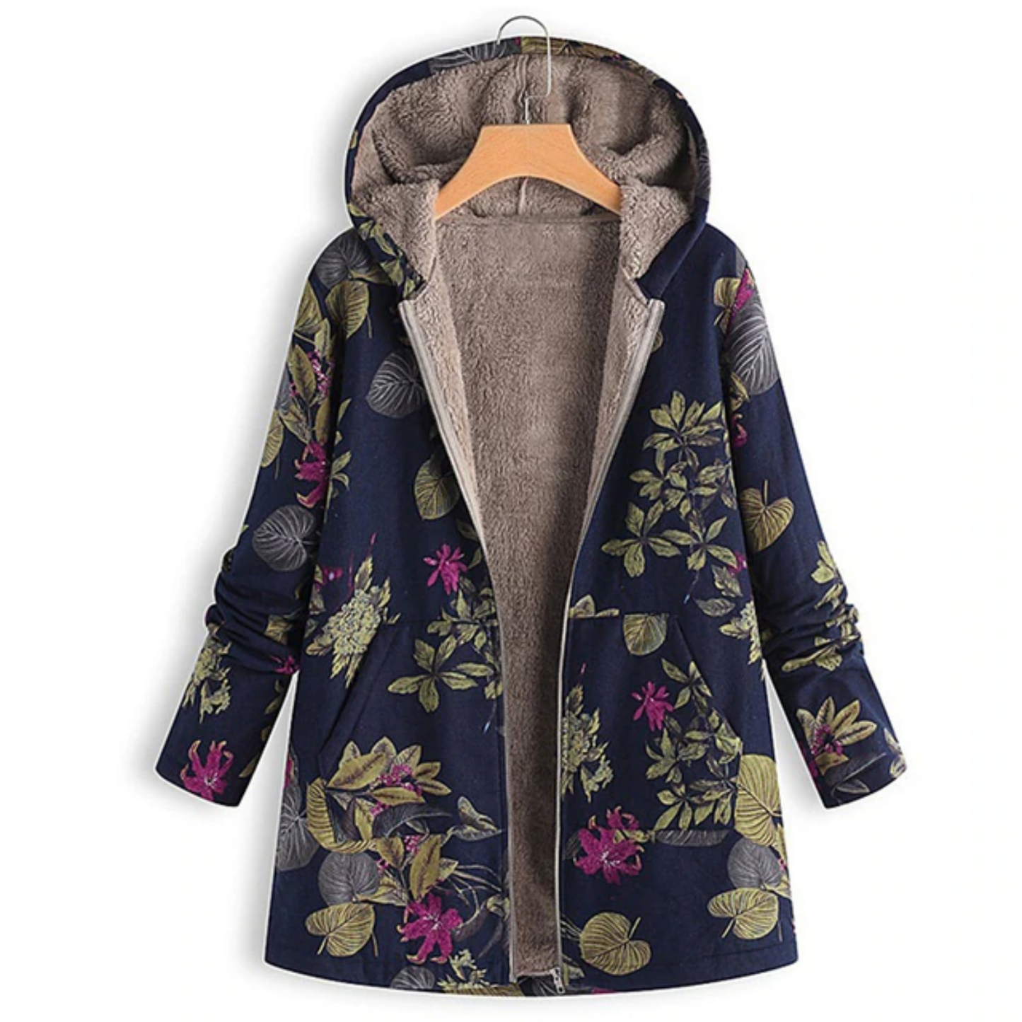 Warm Women's Jacket with Floral Print – Casual & Comfortable for Autumn/Winter