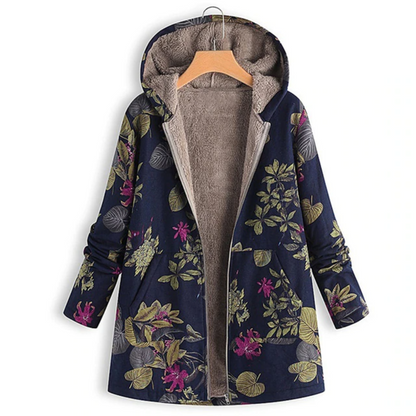 Warm Women's Jacket with Floral Print – Casual & Comfortable for Autumn/Winter