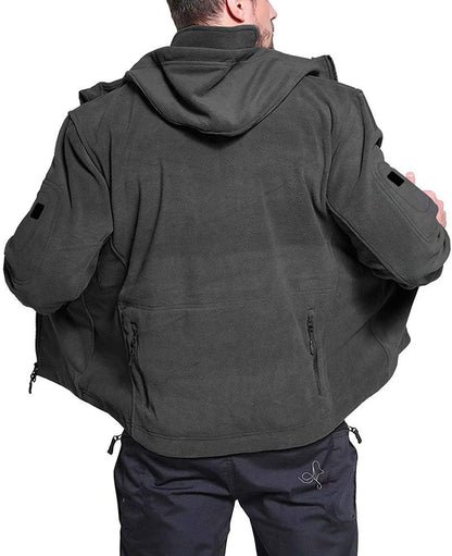 Winddichte Outdoor Fleecejas voor Heren met Anti-Diefstalzakken