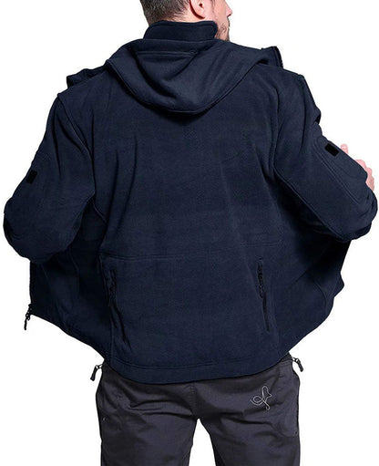 Winddichte Outdoor Fleecejas voor Heren met Anti-Diefstalzakken