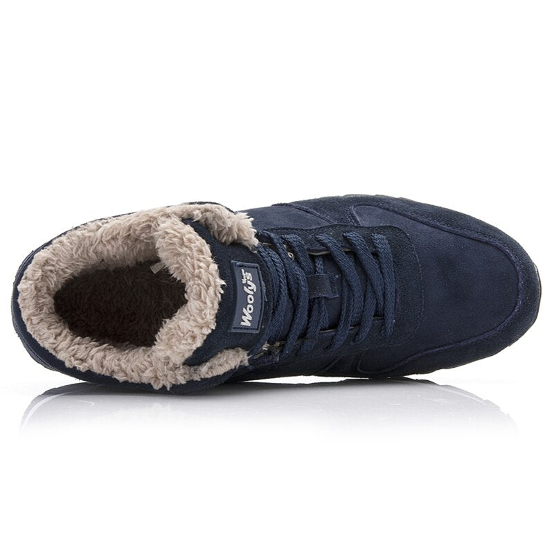 Casual Warme Winterschoenen Heren – Hoge Sneakers met Bontvoering