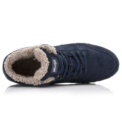 Casual Warme Winterschoenen Heren – Hoge Sneakers met Bontvoering