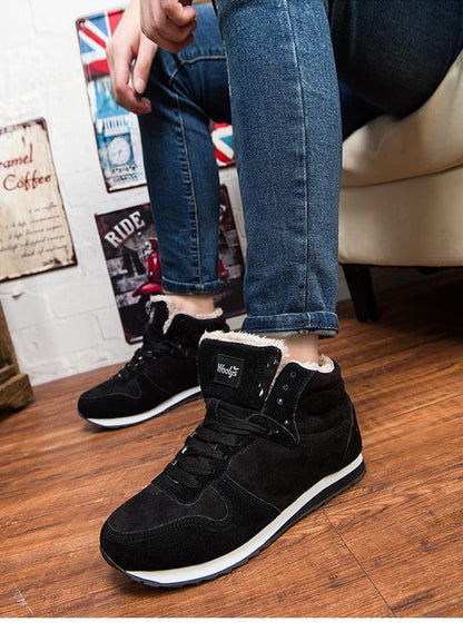 Casual Warme Winterschoenen Heren – Hoge Sneakers met Bontvoering