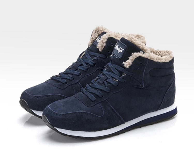 Casual Warme Winterschoenen Heren – Hoge Sneakers met Bontvoering