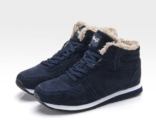 Casual Warme Winterschoenen Heren – Hoge Sneakers met Bontvoering