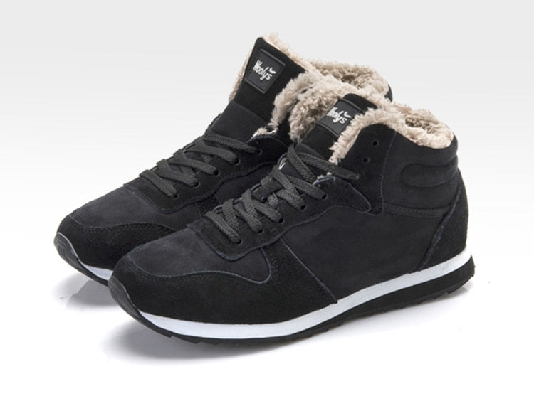 Casual Warme Winterschoenen Heren – Hoge Sneakers met Bontvoering