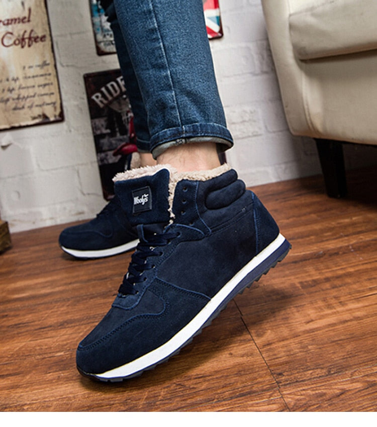 Casual Warme Winterschoenen Heren – Hoge Sneakers met Bontvoering