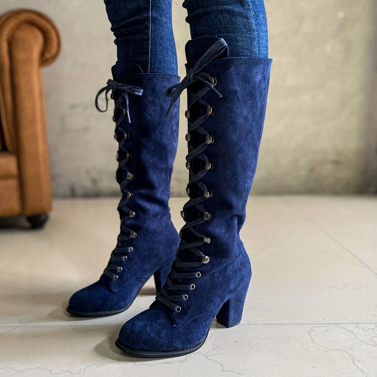 Women's Fashionable Knee-High Boots - Warm and Trendy