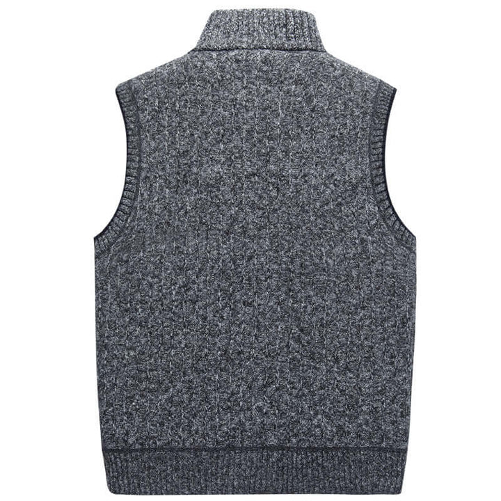 Men's Knitted Cardigan with Stand-up Collar – Stylish & Warm