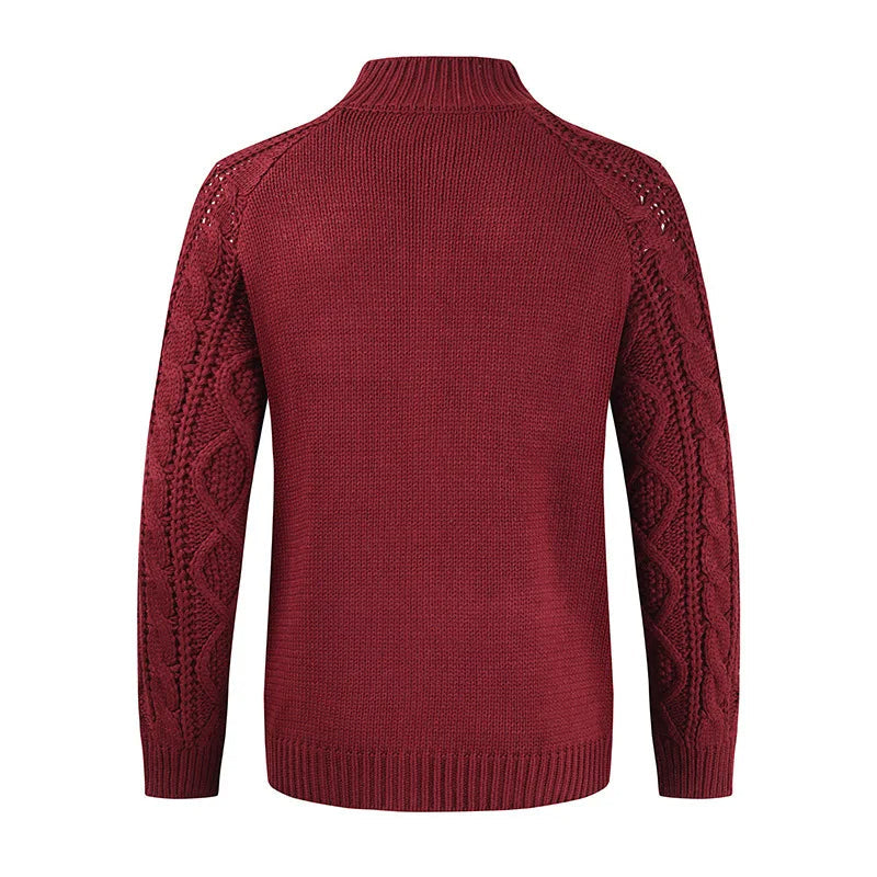 Heren Dikke Kabelgebreide Cardigan - Warm en Comfortabel