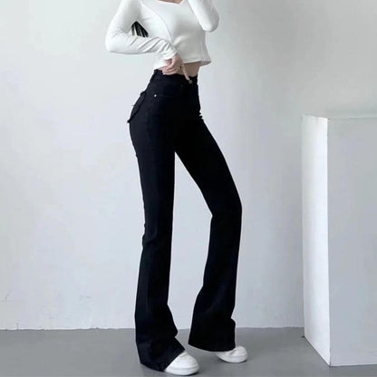 Dames Spijkerbroek met Hoge Taille en Hartvormige Franjes | Flared Pasvorm