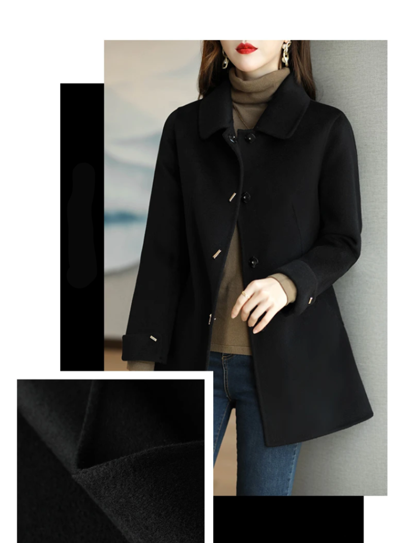 Dames Klassieke Petite Trenchcoat met Puntkraag – Ideaal voor Herfst en Winter