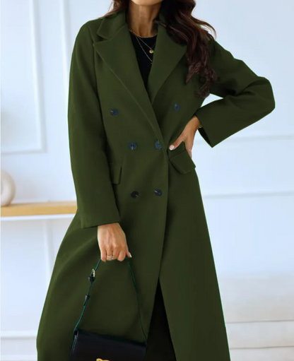 Long Elegant Fitted Trench Coat for Women | Perfect for Autumn and Winter
