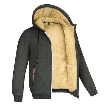 Heren Hoodie met Rits – Fleece Binnenvoering