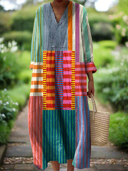 Lia – Geometrische Dames Jurk Met Tijdloze Print