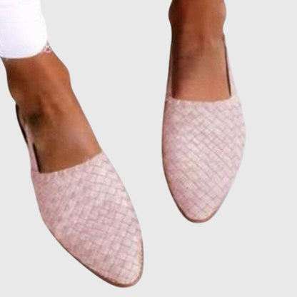 Dames Loafers | Gevlochten Design & Comfort Fit | Elegante Instappers-Schoenen – Dames – Instappers – Loafers-Myna Mode-Lichtroze-US 5 - UK 3-Myna Mode