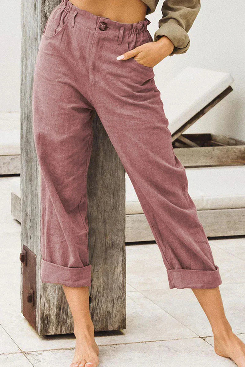 Elara Linen Pants | Relaxed Fit & Breathable Comfort